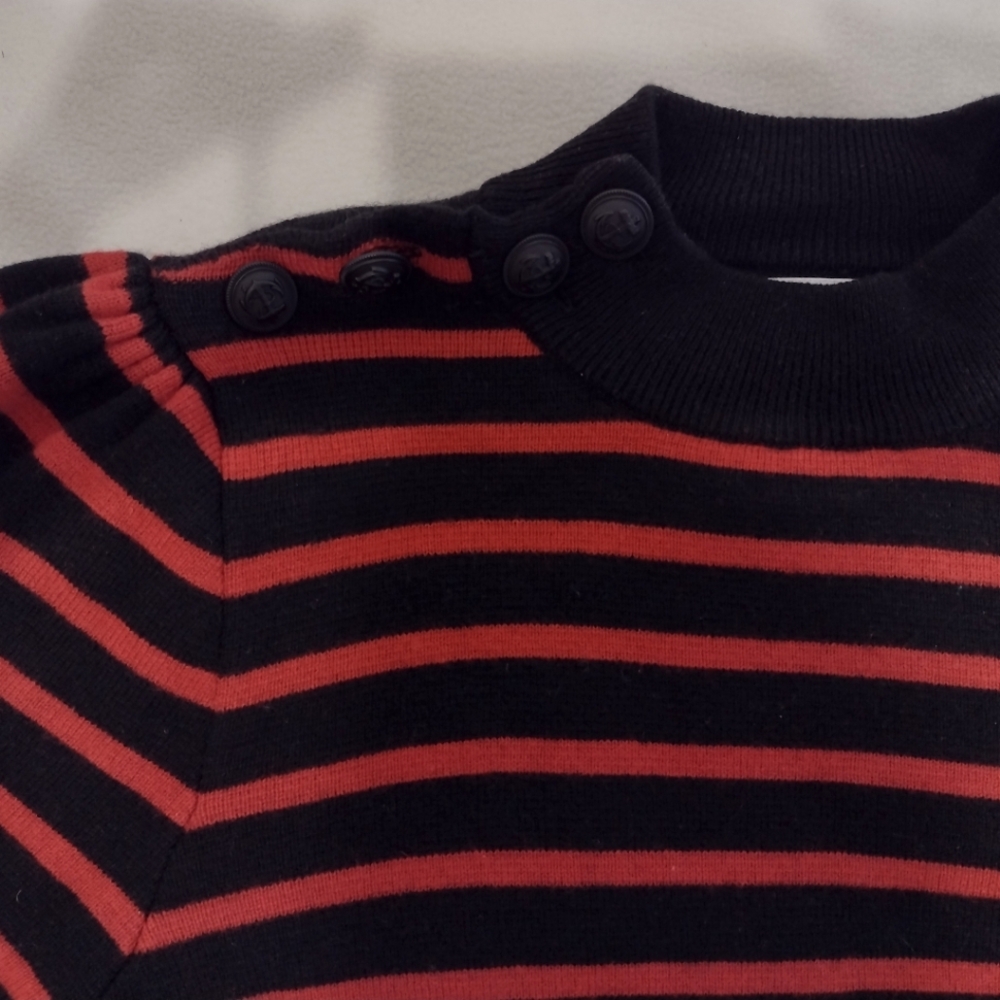 Ganni black & red striped sweater